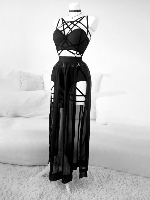 Sling sleeveless dress dark dress – newbhj