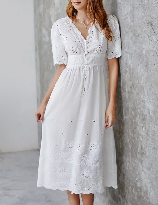 Original design of new women’s embroidered Bohemian stitching lace maxi ...
